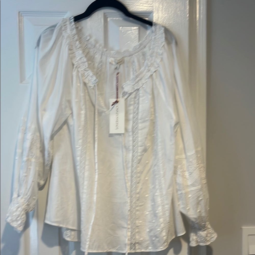 LoveShackFancy Elegant White Blouse